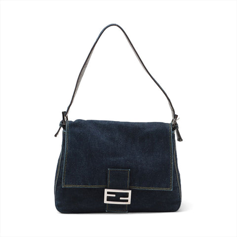FENDI Denim Mamma Shoulder Bag Navy WS15614