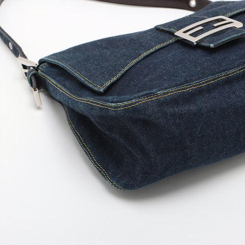 FENDI Denim Mamma Shoulder Bag Navy WS15614