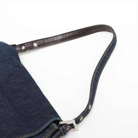 FENDI Denim Mamma Shoulder Bag Navy WS15614