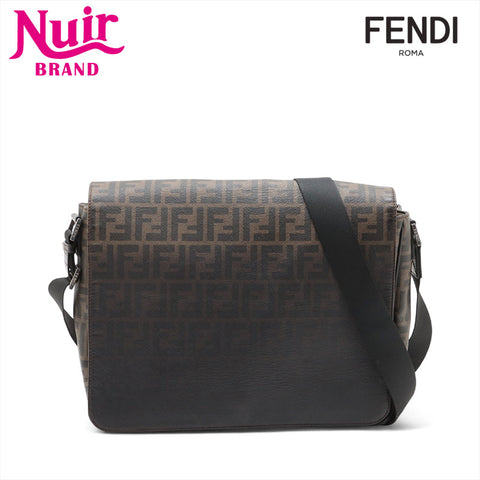FENDI Zucca PVC messenger bag Shoulder Bag Brown WS15616