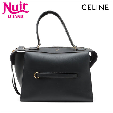 CELINE Small Ring Leather Handbag black WS15617