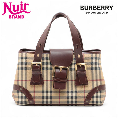 BURBERRY Novacheck PVC Handbag beige WS15618