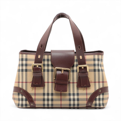 BURBERRY Novacheck PVC Handbag beige WS15618