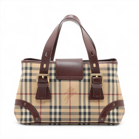 BURBERRY Novacheck PVC Handbag beige WS15618