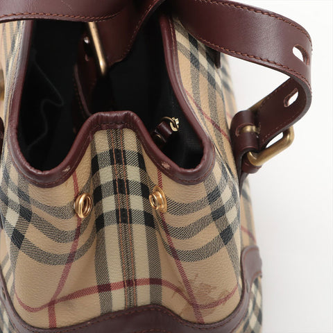 BURBERRY Novacheck PVC Handbag beige WS15618