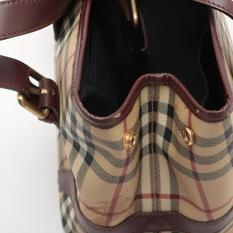 BURBERRY Novacheck PVC Handbag beige WS15618