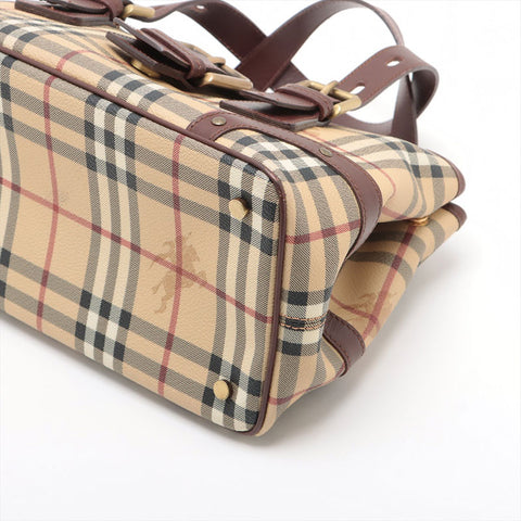 BURBERRY Novacheck PVC Handbag beige WS15618