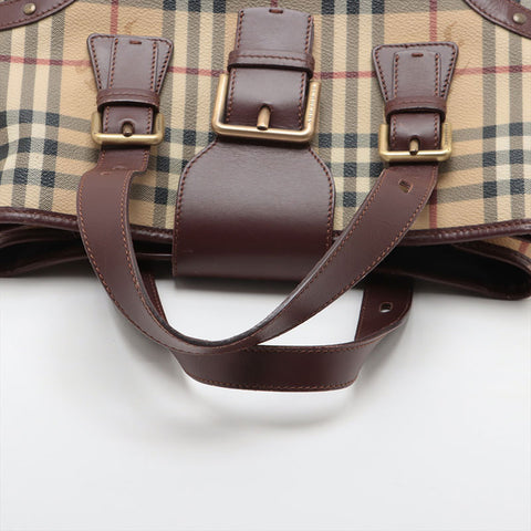 BURBERRY Novacheck PVC Handbag beige WS15618