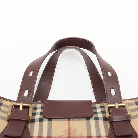 BURBERRY Novacheck PVC Handbag beige WS15618