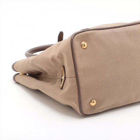 PRADA Jacquard 2way logo Tote Bag beige WS15619