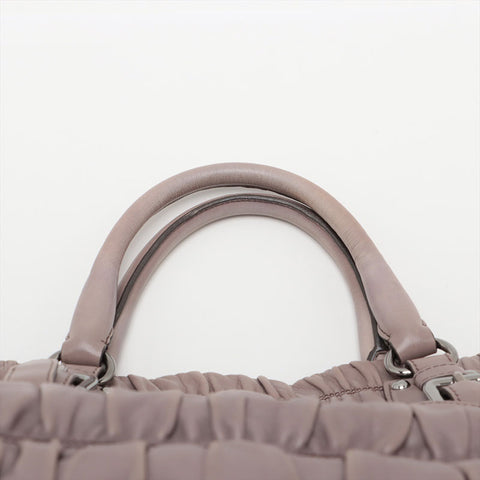 PRADA 2way leather Handbag gray WS15620