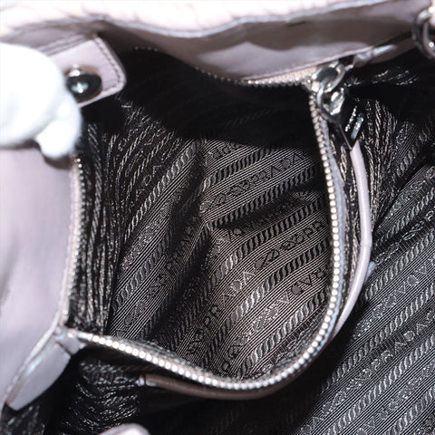 PRADA 2way leather Handbag gray WS15620