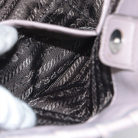 PRADA 2way leather Handbag gray WS15620