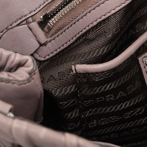 PRADA 2way leather Handbag gray WS15620