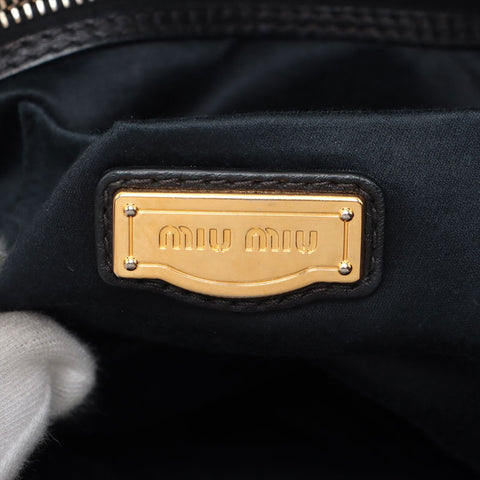 Miu Miu Leather 2way Handbag black WS15621