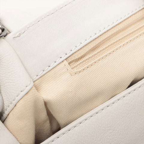 CHANEL No. 10 Wild Stitch Leather 2005-2006 Shoulder Bag white WS15624