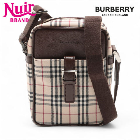 BURBERRY Nova check canvas Shoulder Bag beige WS15625