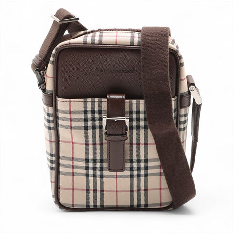 BURBERRY Nova check canvas Shoulder Bag beige WS15625