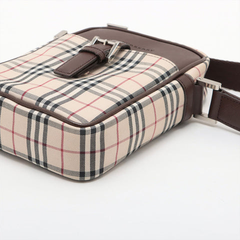 BURBERRY Nova check canvas Shoulder Bag beige WS15625