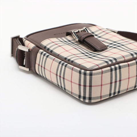 BURBERRY Nova check canvas Shoulder Bag beige WS15625