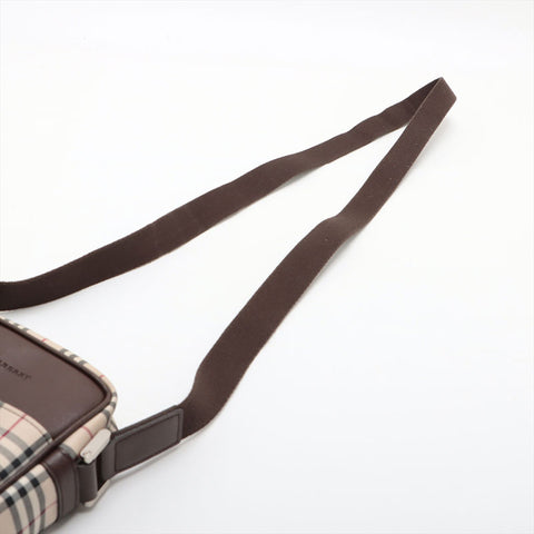 BURBERRY Nova check canvas Shoulder Bag beige WS15625