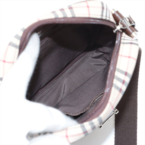 BURBERRY Nova check canvas Shoulder Bag beige WS15625