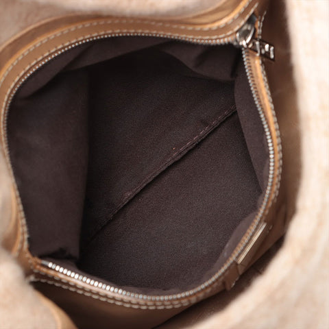 FENDI Wool Mamma Shoulder Bag beige WS15627