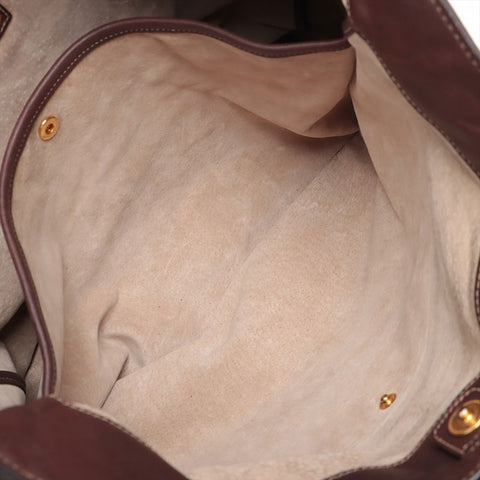 PRADA 2way leather Tote Bag Brown WS15628