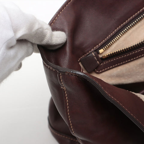 PRADA 2way leather Tote Bag Brown WS15628