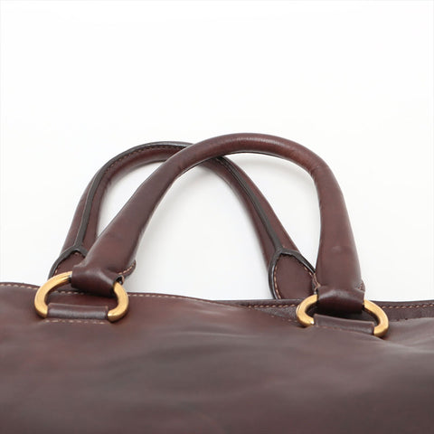 PRADA 2way leather Tote Bag Brown WS15628