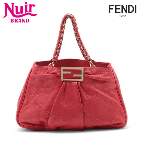 FENDI Mira Leather Tote Bag Red WS15631