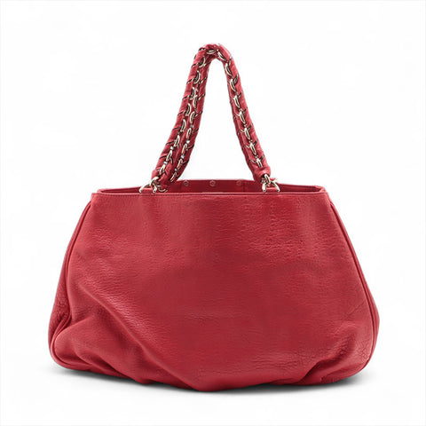 FENDI Mira Leather Tote Bag Red WS15631
