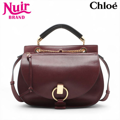 Chloe Leather Goldie Handbag Bordeaux WS15632