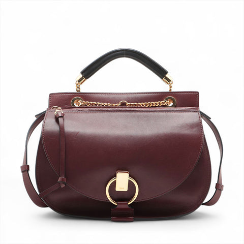 Chloe Leather Goldie Handbag Bordeaux WS15632
