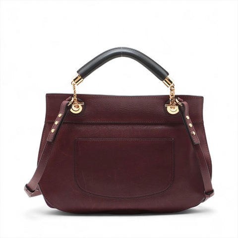 Chloe Leather Goldie Handbag Bordeaux WS15632