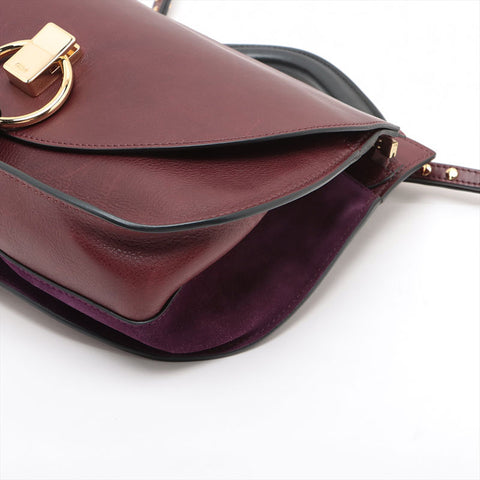 Chloe Leather Goldie Handbag Bordeaux WS15632