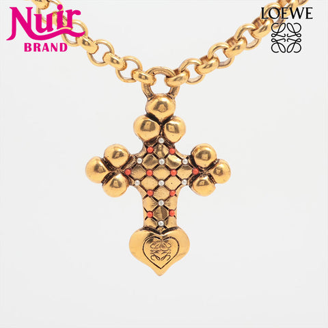 LOEWE Chain Cross Vintage Necklace gold WS15641