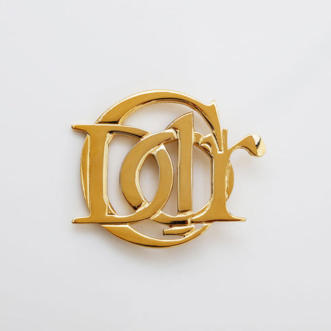 Christian Dior logo Brooch gold WS15644