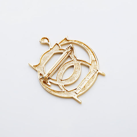 Christian Dior logo Brooch gold WS15644