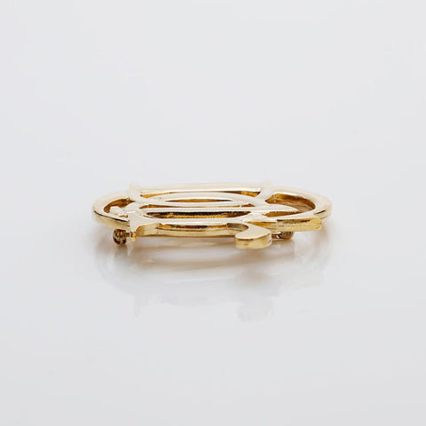 Christian Dior logo Brooch gold WS15644