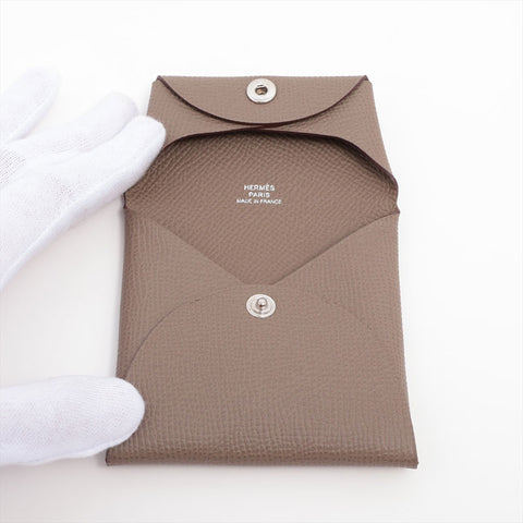 HERMES Bastia Epsom U stamp 2022 Coin case Brown WS15649