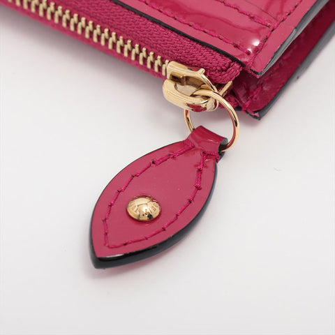 LOUIS VUITTON 2015 Monogram Patent Leather Pochette Cle NM Pochette Cle Vernis Coin case Red WS15650