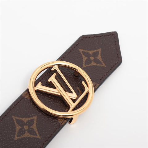 LOUIS VUITTON Santur LV Circle Monogram belt Black x brown WS15656