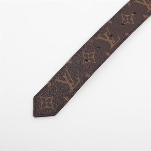 LOUIS VUITTON Santur LV Circle Monogram belt Black x brown WS15656