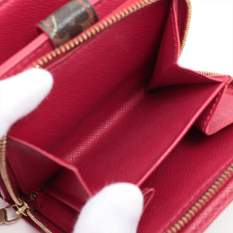 LOUIS VUITTON Takashi Murakami Monogram Cherry Compact Zip Bifold Wallet pink WS15658