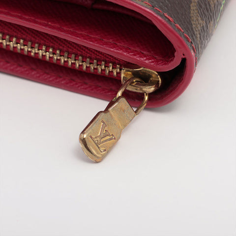 LOUIS VUITTON Takashi Murakami Monogram Cherry Compact Zip Bifold Wallet pink WS15658
