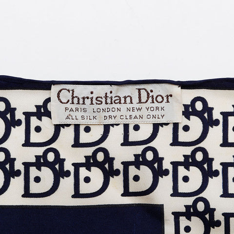 Christian Dior Trotter Silk scarf Navy WS15659