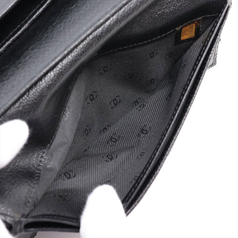 CHANEL COCO Button 11th Series Caviar Skin 2007-2008 Purse black WS15661