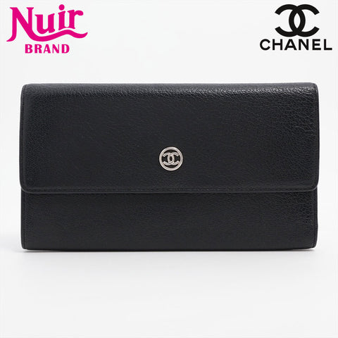 CHANEL COCO Button 11th Series Caviar Skin 2007-2008 Purse black WS15661
