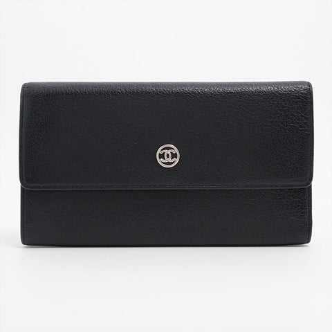CHANEL COCO Button 11th Series Caviar Skin 2007-2008 Purse black WS15661